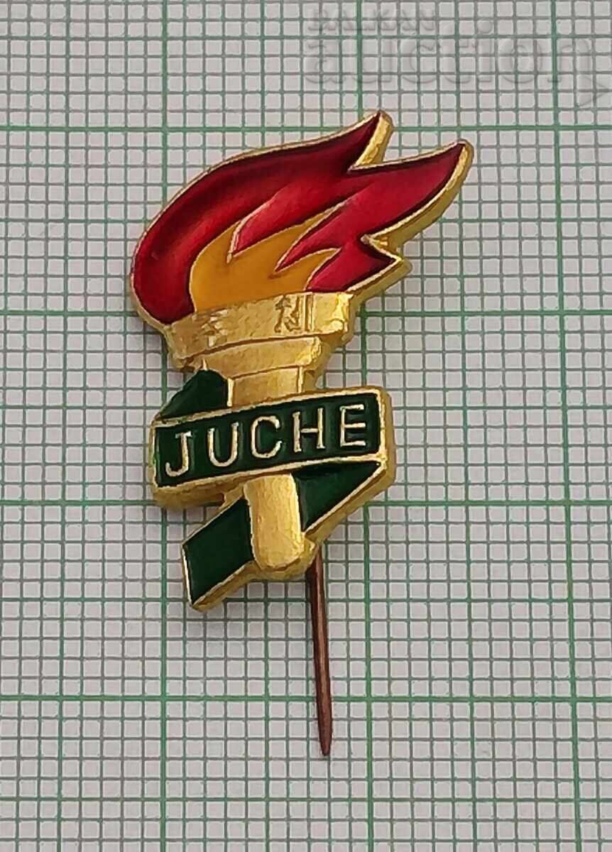 ΒΟΡΕΙΑ ΚΟΡΕΑ JUCHE ΣΥΜΒΟΛΟ ΙΔΕΟΛΟΓΙΑΣ ΕΜΒΛΗΜΑ