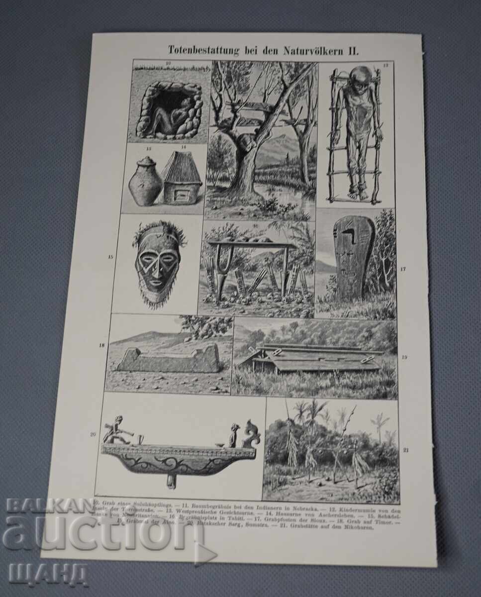 1900 Litografie tipuri de practici funerare cu preț € 5.11 | 9.99 BGN