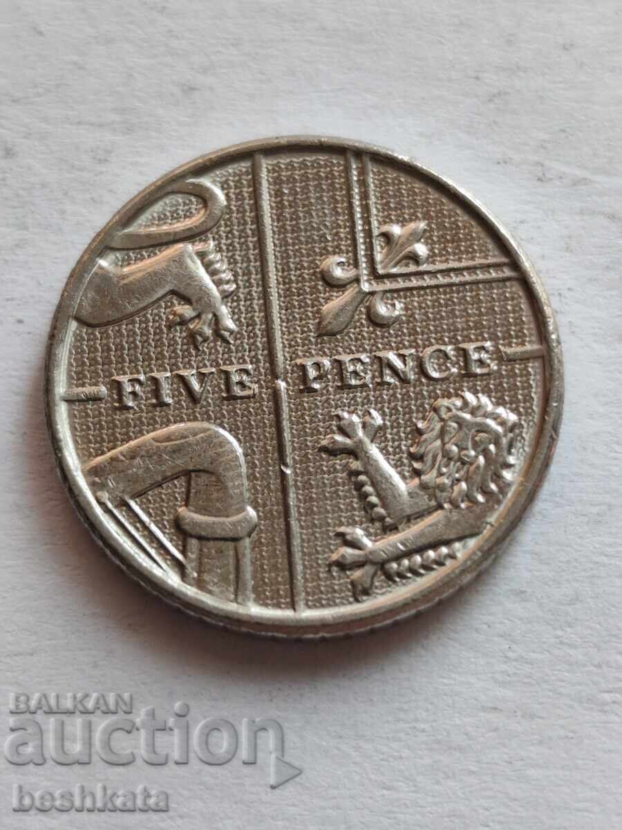Marea Britanie - 5 pence (2012) cu preț € 0.21 | 0.41 BGN