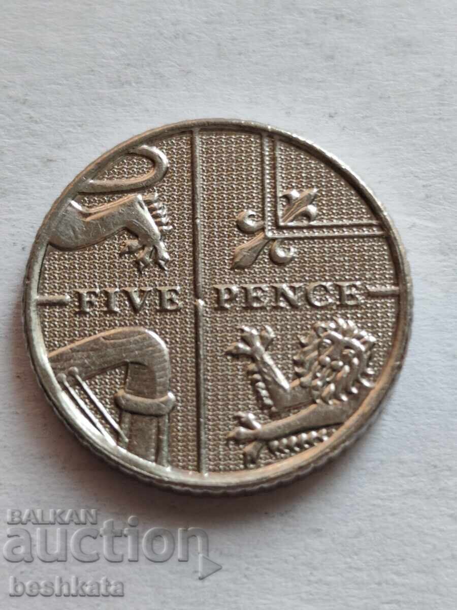 Marea Britanie - 5 pence (2012) cu preț € 0.21 | 0.41 BGN