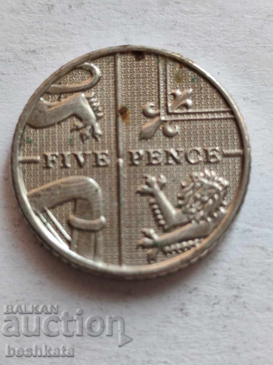 Marea Britanie - 5 pence (2012) cu preț € 0.21 | 0.41 BGN