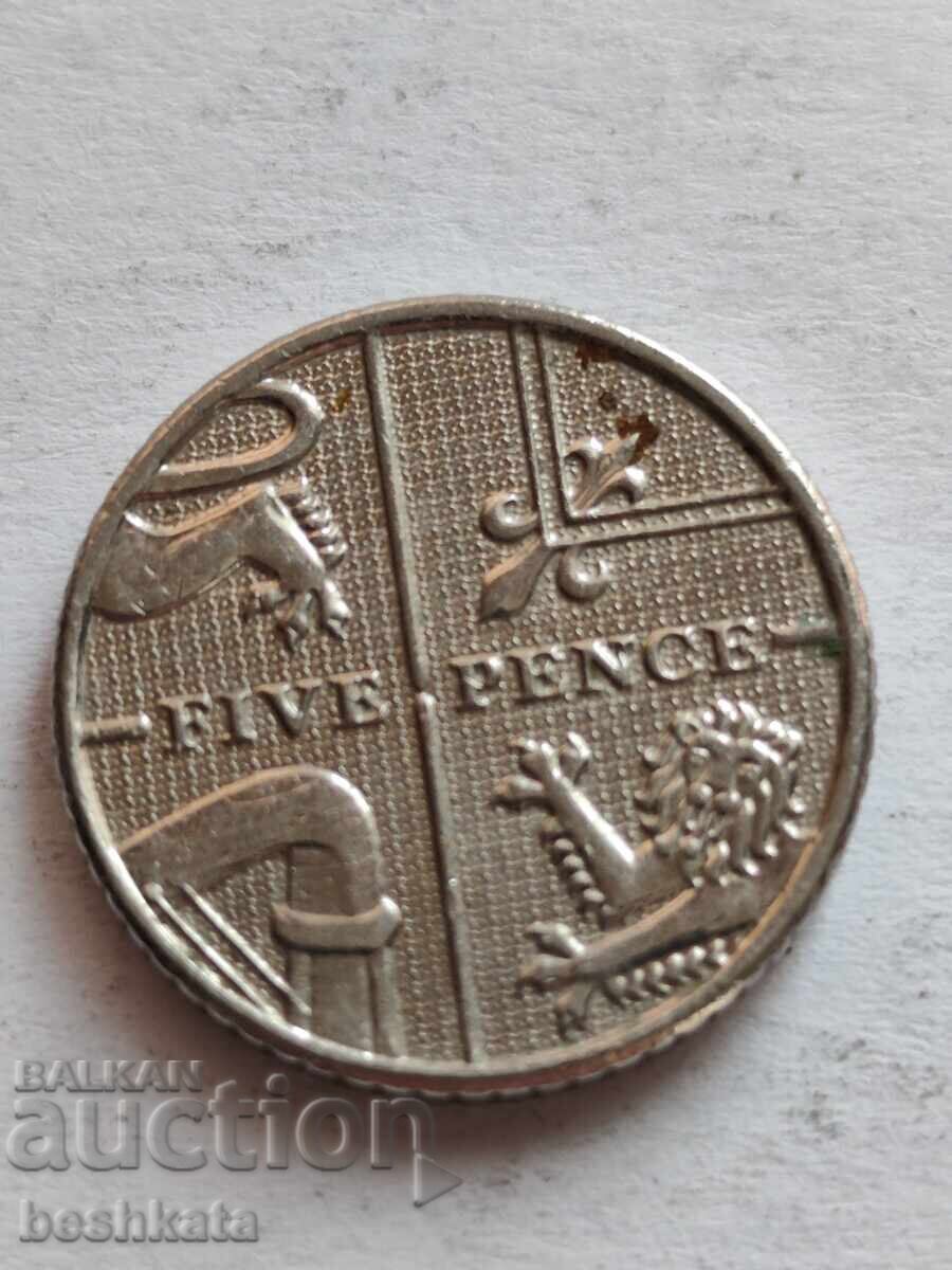 Marea Britanie - 5 pence (2012) cu preț € 0.21 | 0.41 BGN