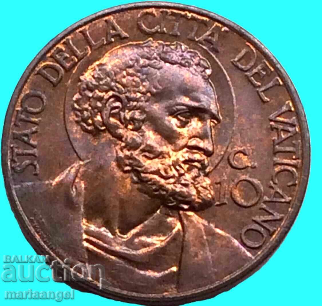 Vatican 10 centesimi 1936 Sf. Petru / Pius al XI-lea - an rar - 7