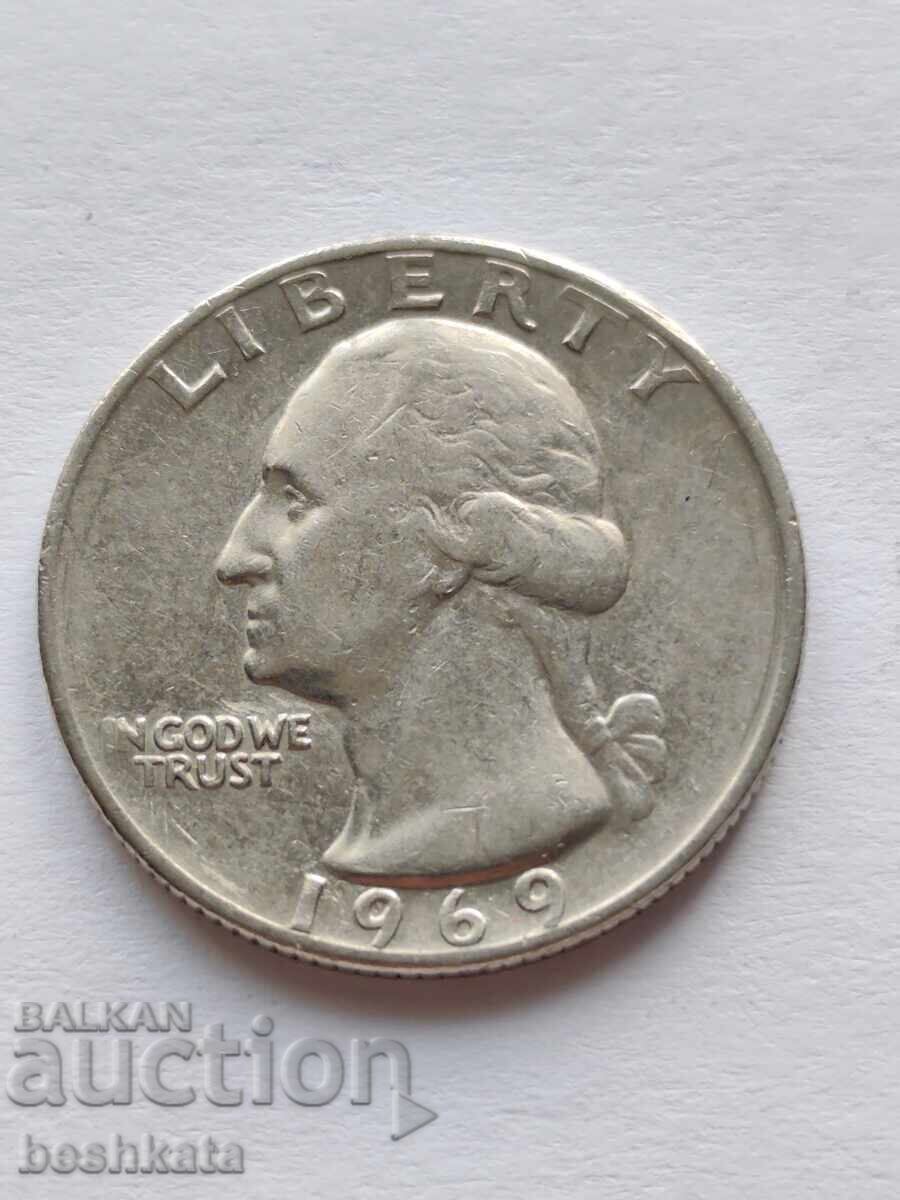 ΗΠΑ - 1/4 δολάριο (1969)