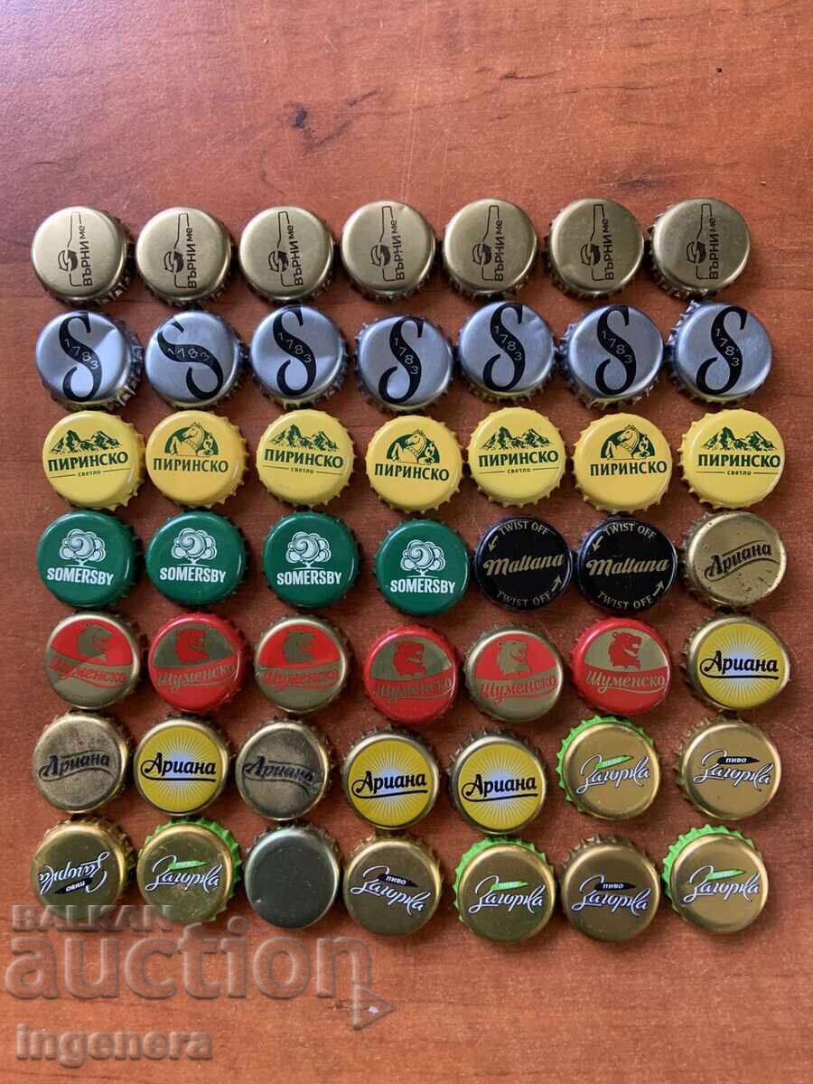 BEER BOTTLE CAPS - 49 PCS