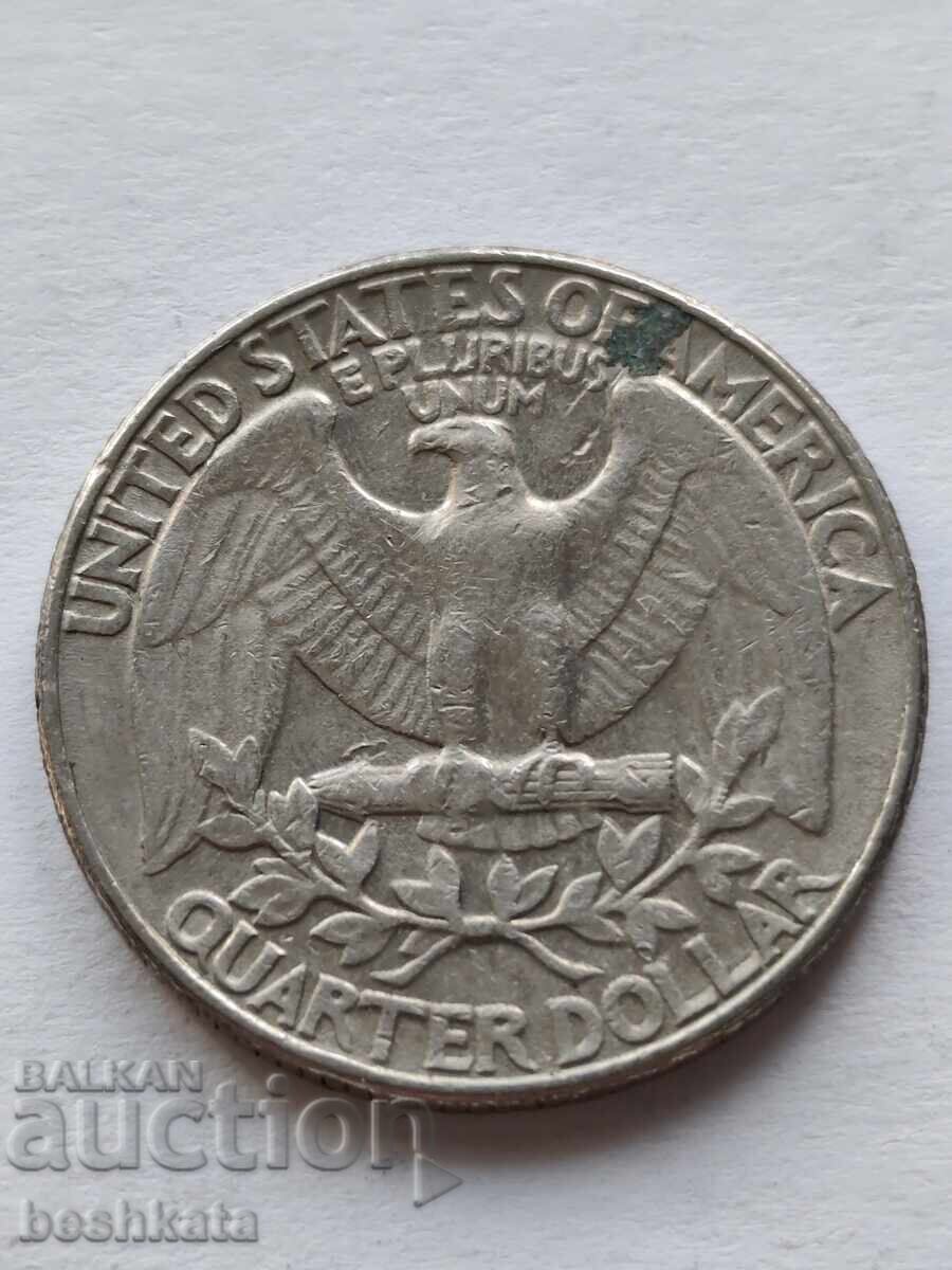 SUA - 1/4 dolar (1988 D) cu preț € 0.27 | 0.53 BGN