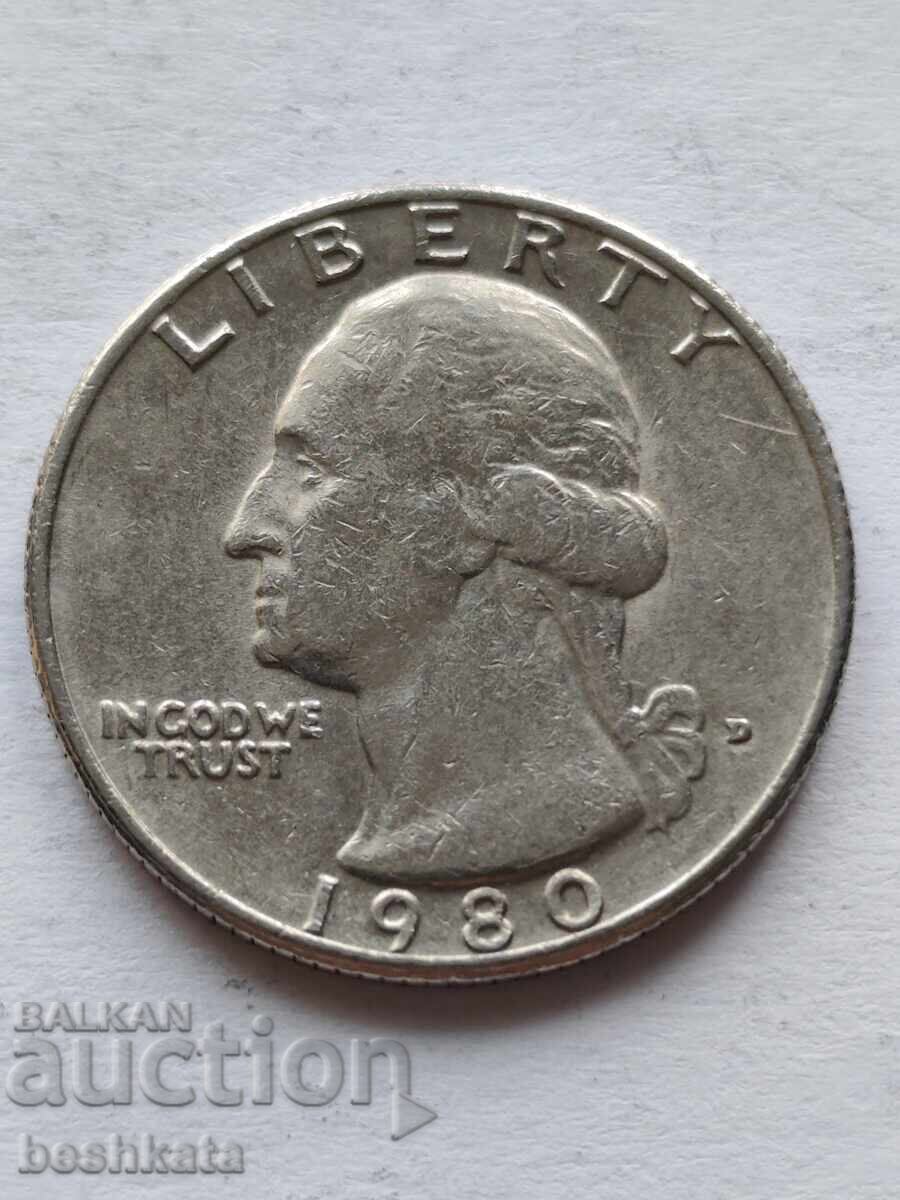 USA - 1/4 Dollar (1980 D)