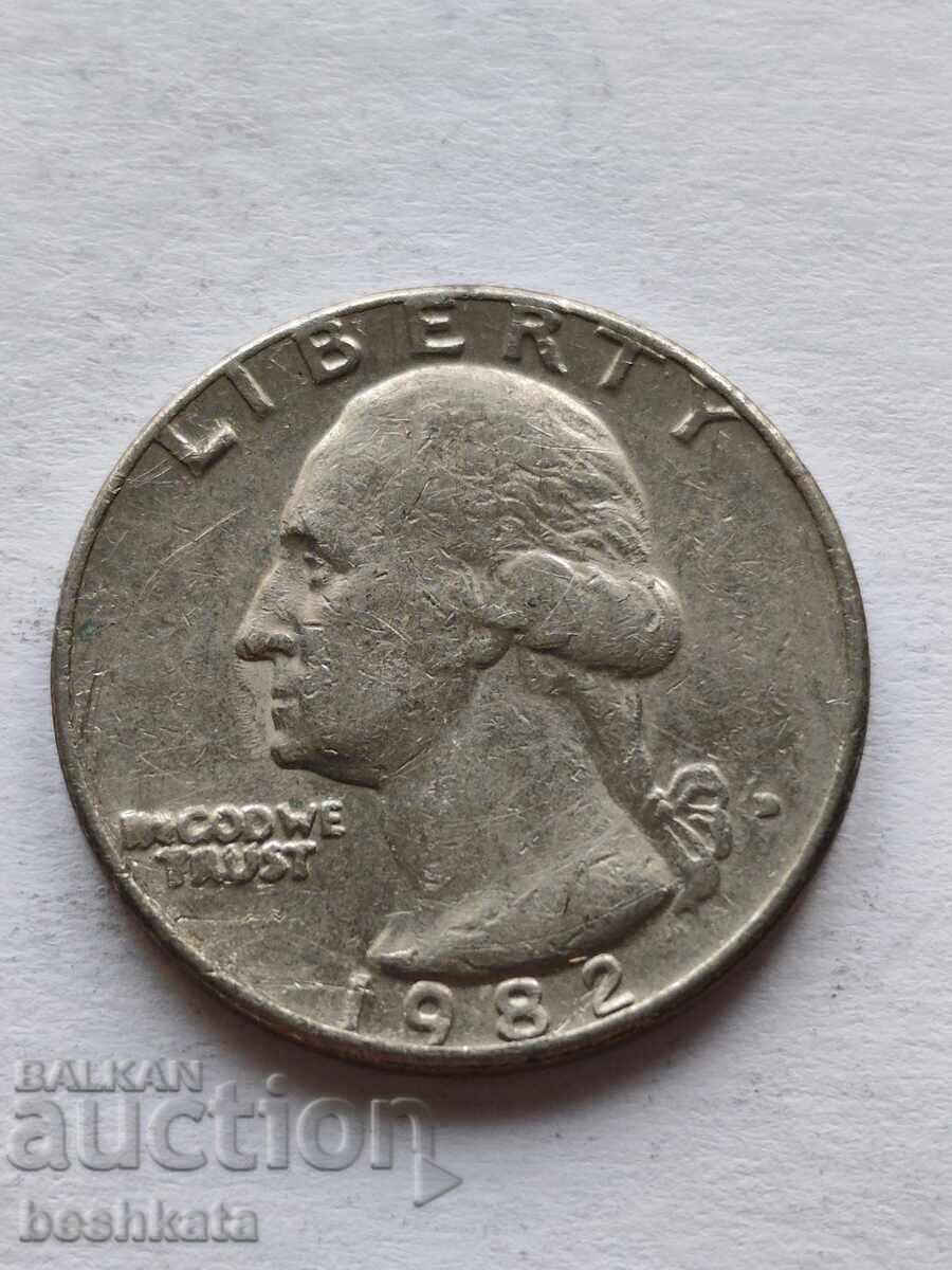 САЩ - 1/4 долар (1982 D)