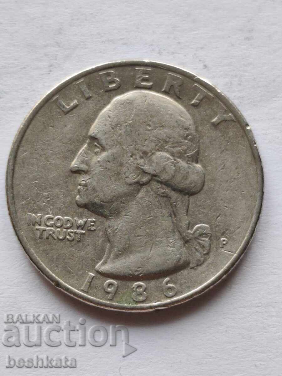 ΗΠΑ - 1/4 δολάριο (1986 P)