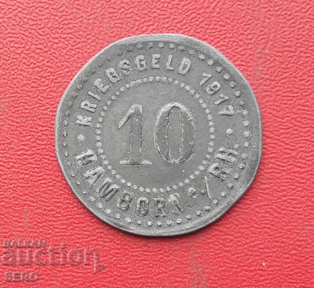 Германия-С.Рейн-Вестфалия-Хамборн-10 пфенига 1917