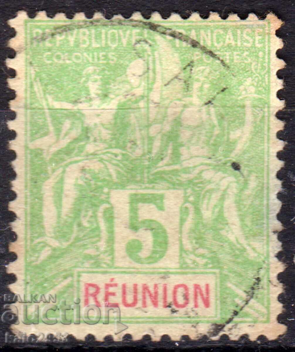 France/Reunion 1892 - Colonial Allegory, hallmark