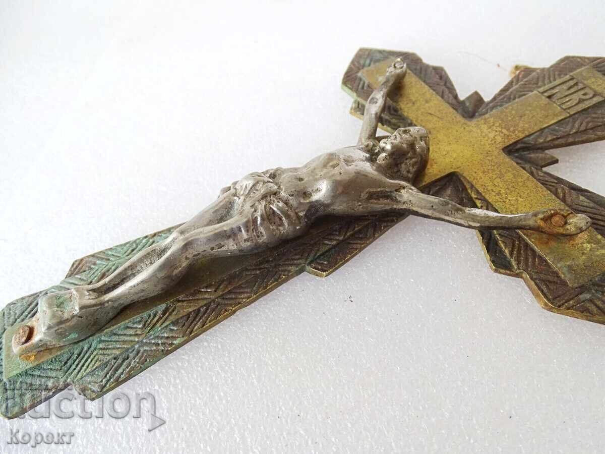 Licitație Cruce de bronz de perete ortodoxă veche PSX