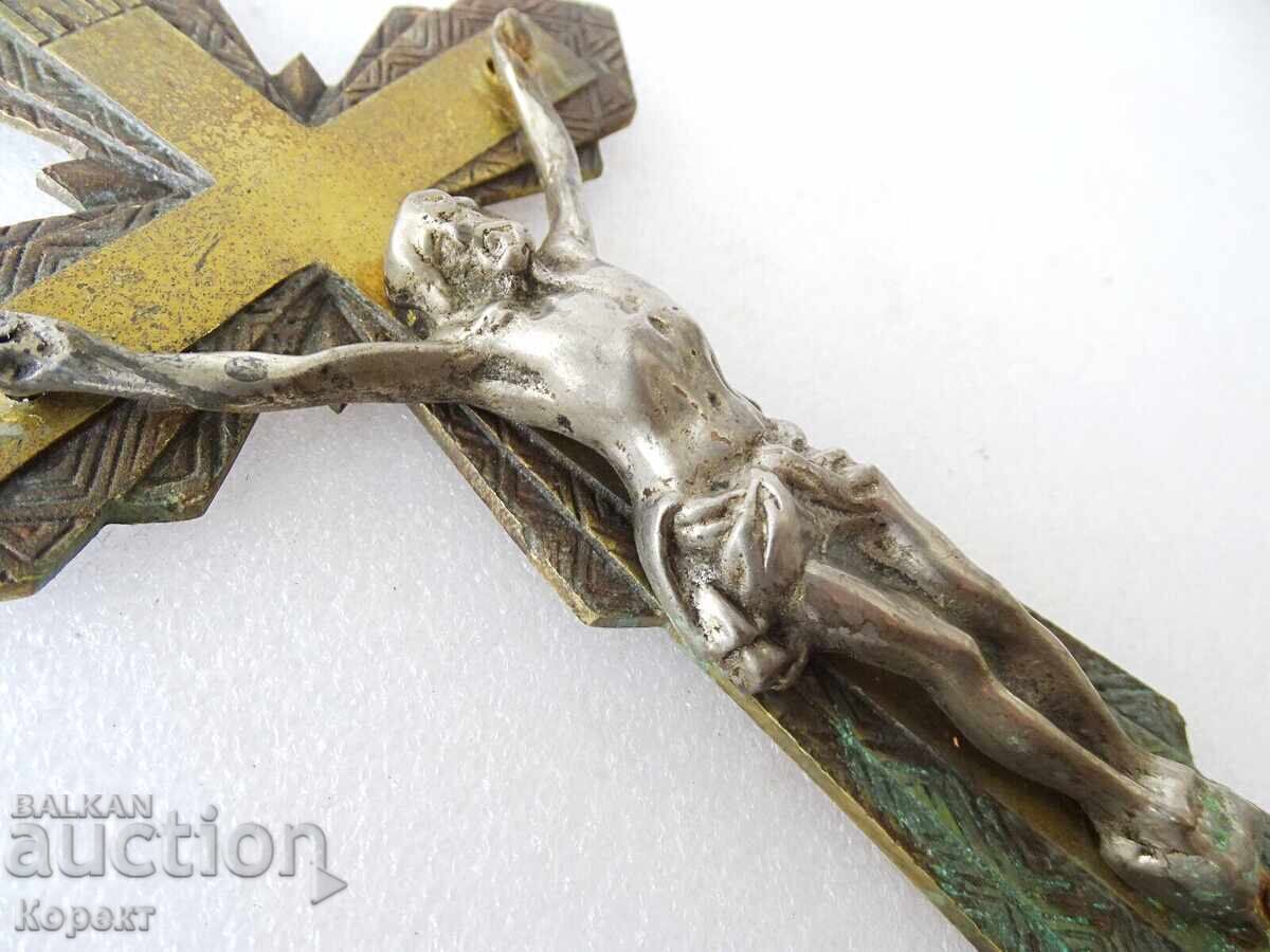 Livrarea Cruce de bronz de perete ortodoxă veche PSX