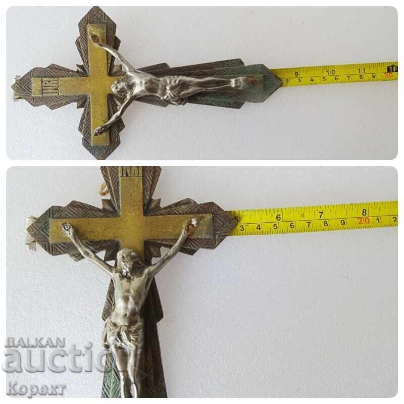 Cruce de bronz de perete ortodoxă veche PSX - 7