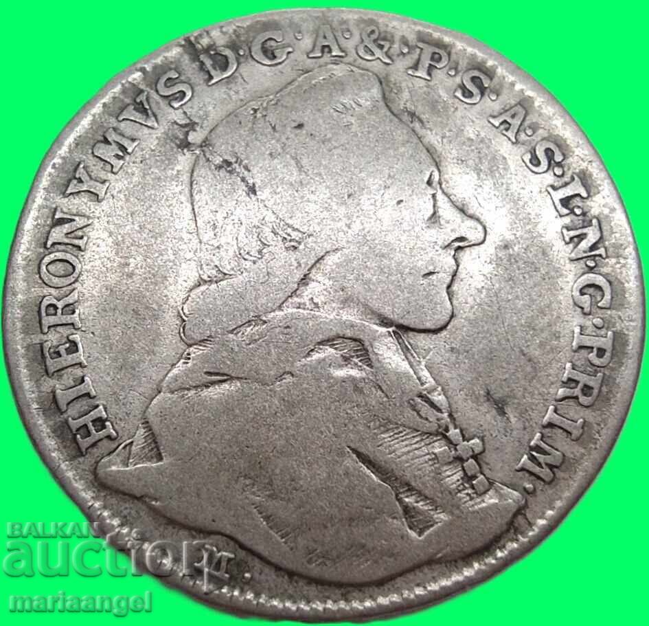 Livrarea Austria 10 Kreuzer 1788 Salzburg Hieronymus von Coloredo rare