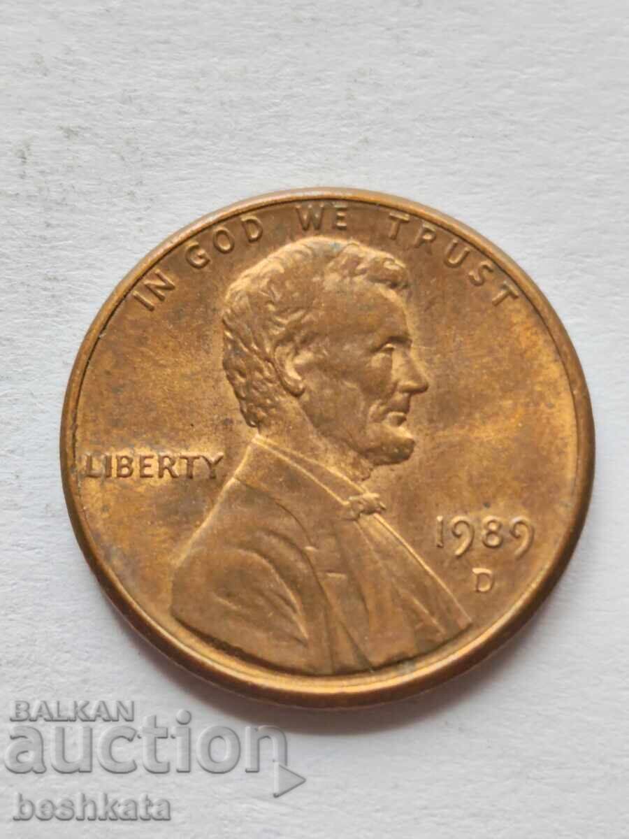 ΗΠΑ - 1 σεντ (1989 D)