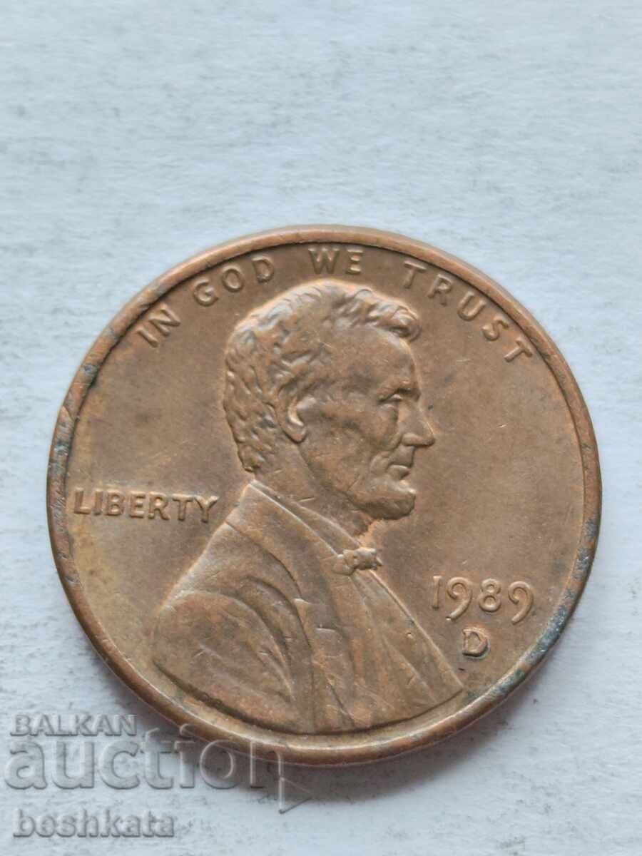 SUA - 1 cent (1989 D)
