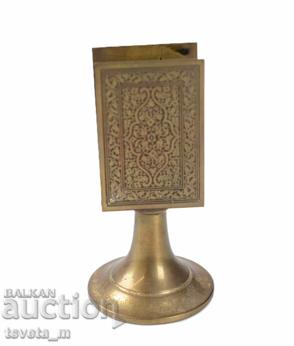 Παράδοση Αντίκα μπρούτζινος θήκη σπίρτων