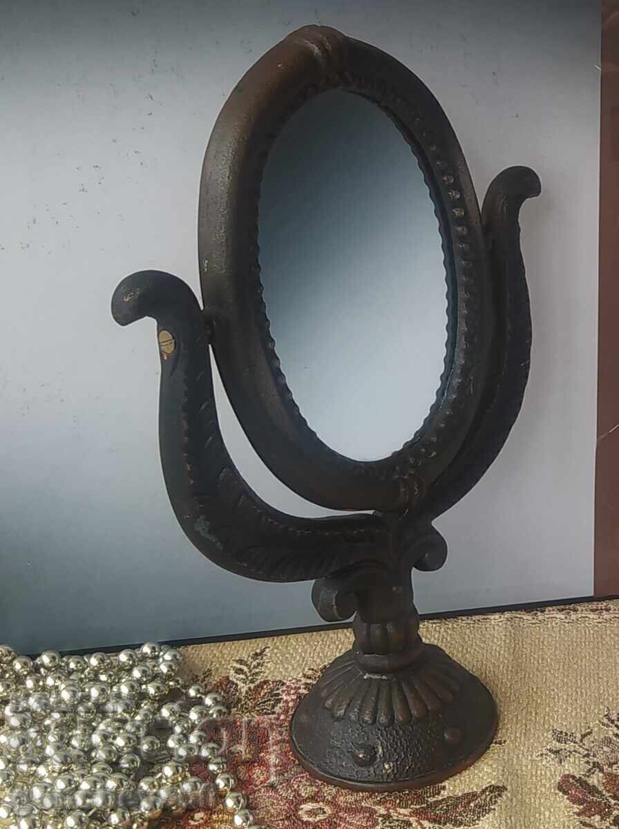 Livrarea Oglindă antică cu ramă din alamă, stil baroc, din anii '20
