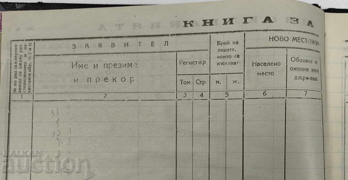 Livrarea 1925 CARTE GOALĂ PENTRU EXPATRIERE