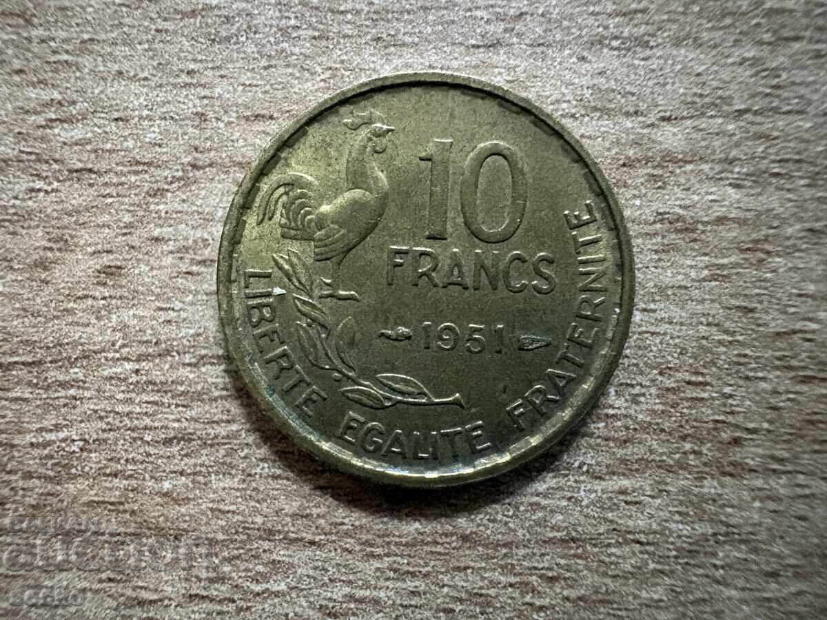 Franța - 10 franci (1951)