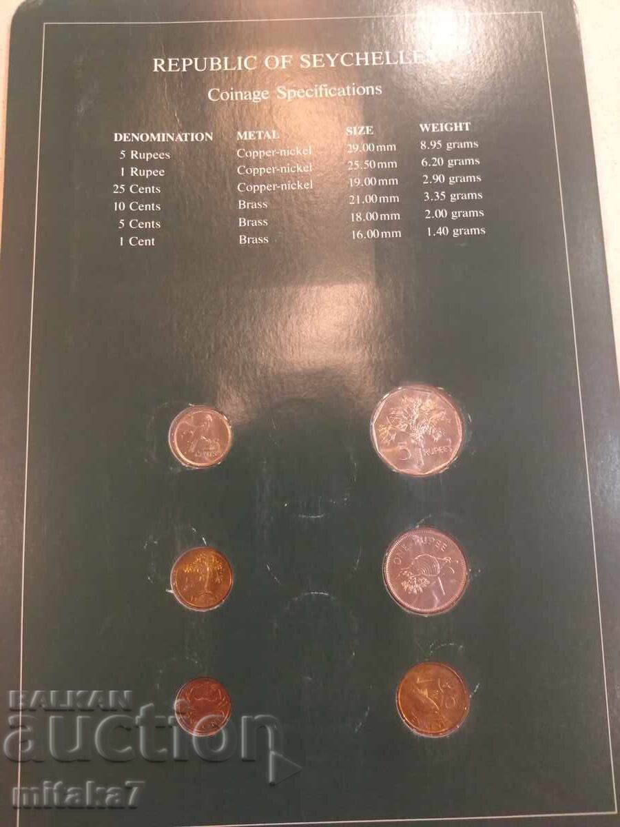 Licitație Set de monede și timbru poștal, Insulele Seychelles Licitație Set de monede și timbru poștal, Insulele Seychelles