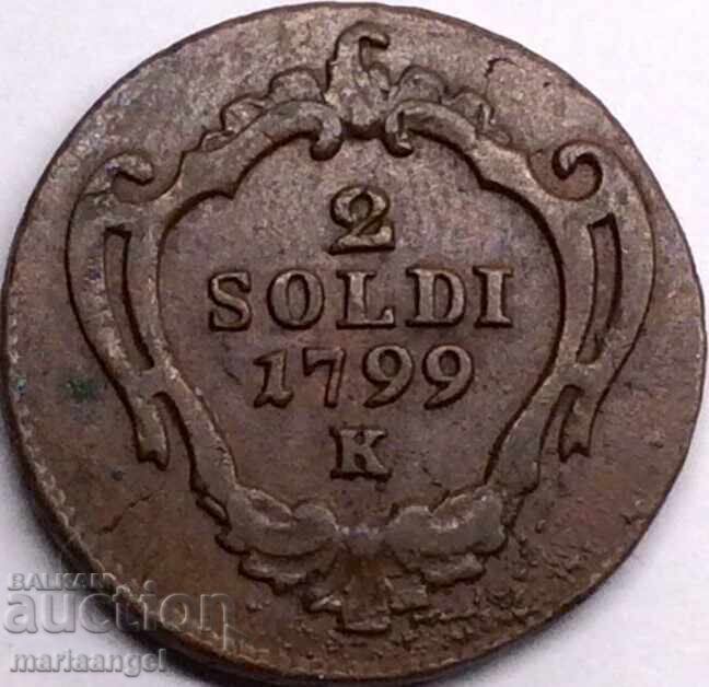 2 Soldi 1799 Italy under Austrian Gorizia Maria Theresa - 7