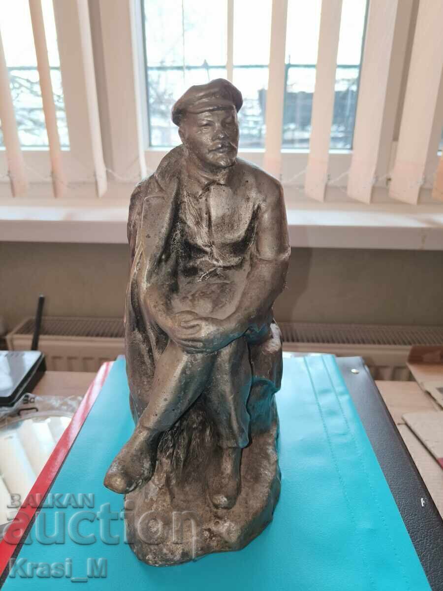 Много реалистична и рядка метална статуетка на Ленин Много реалистична и рядка метална статуетка на Ленин