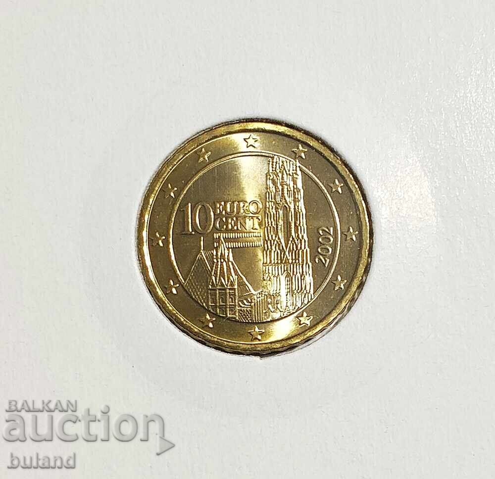 Austria UNC Euro Coin 10 Cent 2002 Euro Cent Austria Euro Austria UNC Euro Coin 10 Cent 2002 Euro Cent Austria Euro