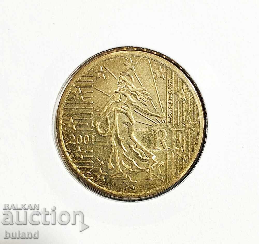 Franța UNC Monedă Euro 50 Cenți 2001 Cent Franța Euro Cent