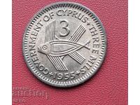 Cipru - 3 miluri 1955 - excelent conservată