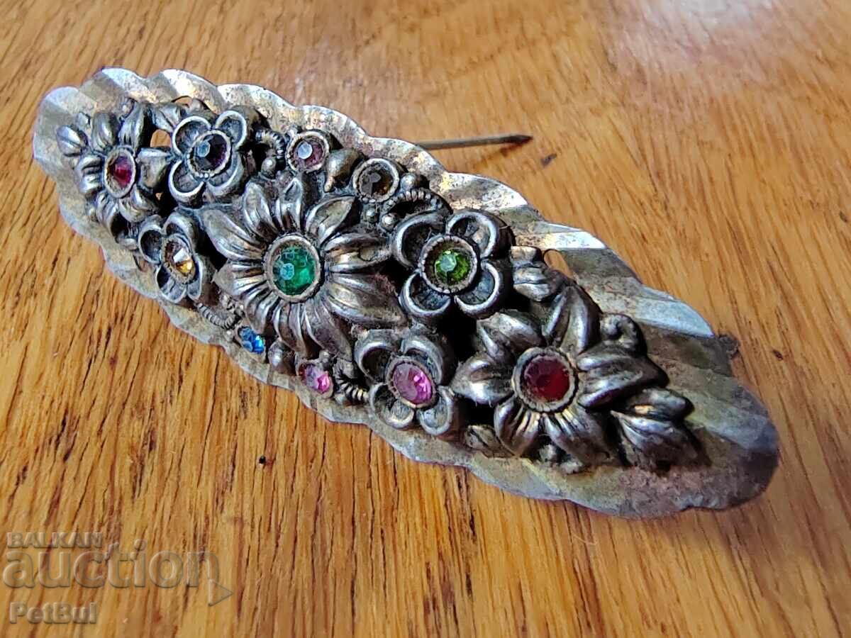 Винтидж Стара Дамска Брошка, Старо Бижу, Тенекия Винтидж Стара Дамска Брошка, Старо Бижу, Тенекия