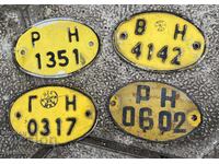 Κίτρινες πινακίδες για μοτοποδήλατα 4 τμχ