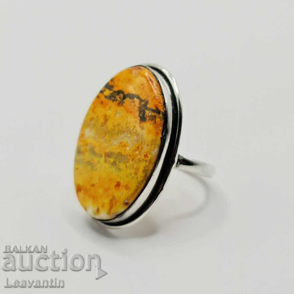 Δημοπρασία Ασημένιο δαχτυλίδι με Bee Jasper