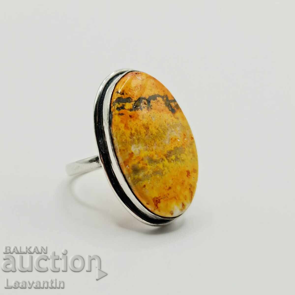 Παράδοση Ασημένιο δαχτυλίδι με Bee Jasper