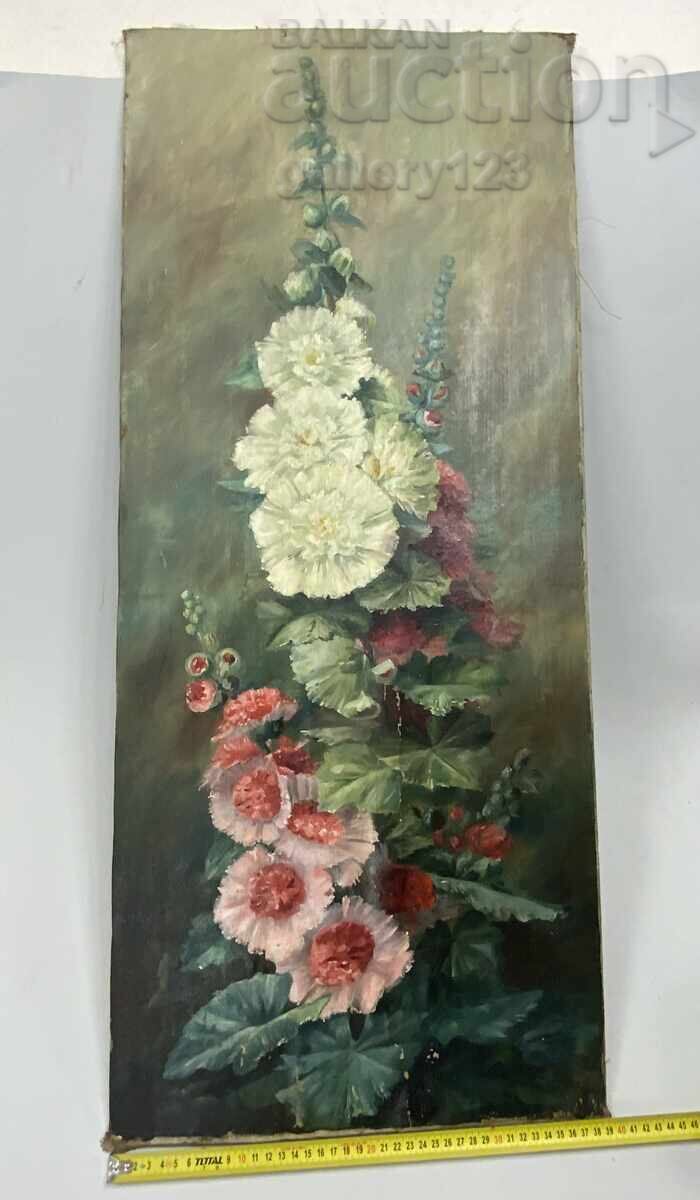 Licitație Tablou vechi ulei pe pânză 93/39cm