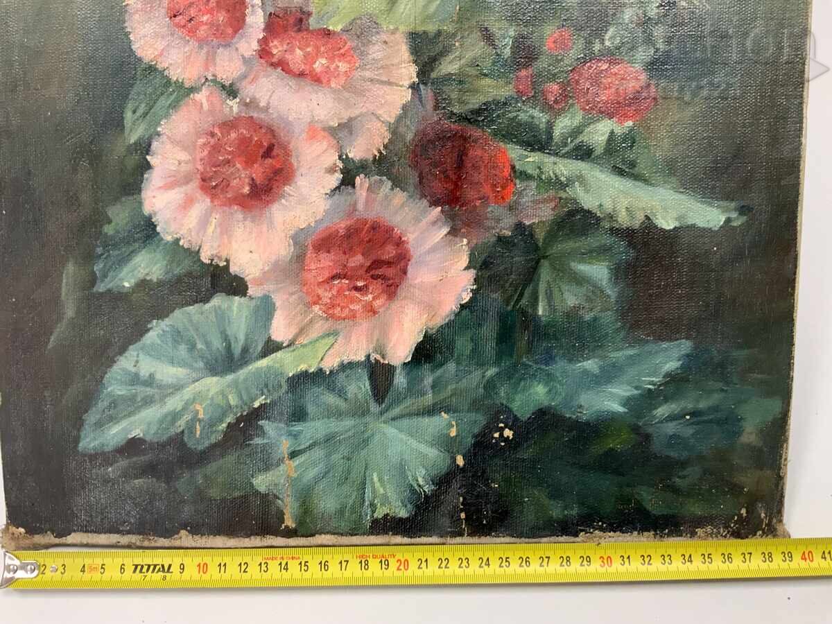 Tablou vechi ulei pe pânză 93/39cm