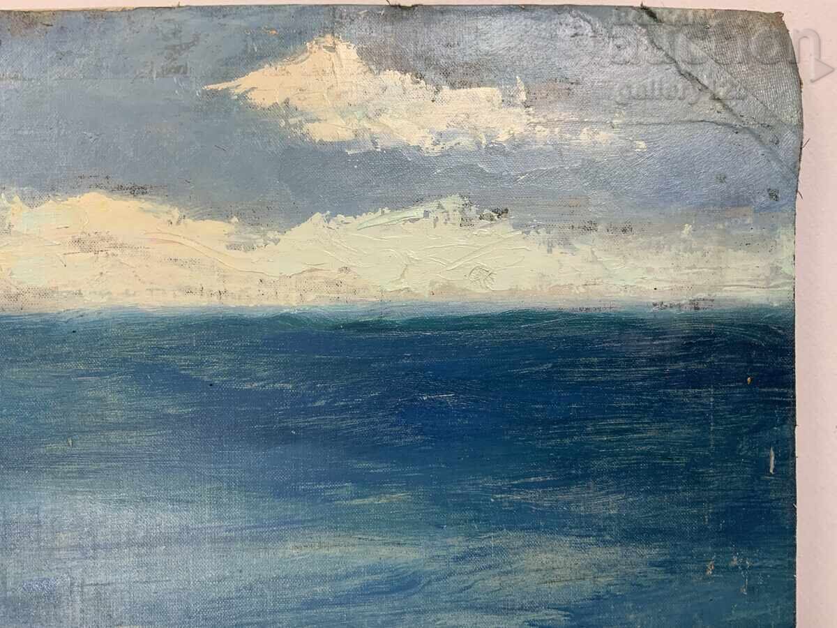 Licitație Pictură veche ulei pe carton - 40/49cm