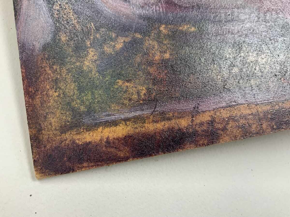 Tablou vechi ulei pe placă de lemn (fașer) 39/29cm - 7