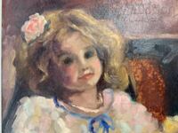 Tablou vechi ulei pe placă de lemn (fașer) 39/29cm