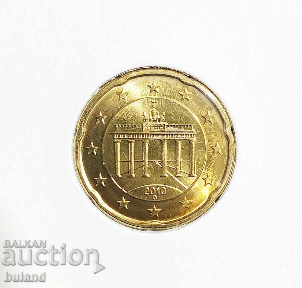 Germania UNC Monedă Euro 20 Cenți 2010 D Euro Cent Germania