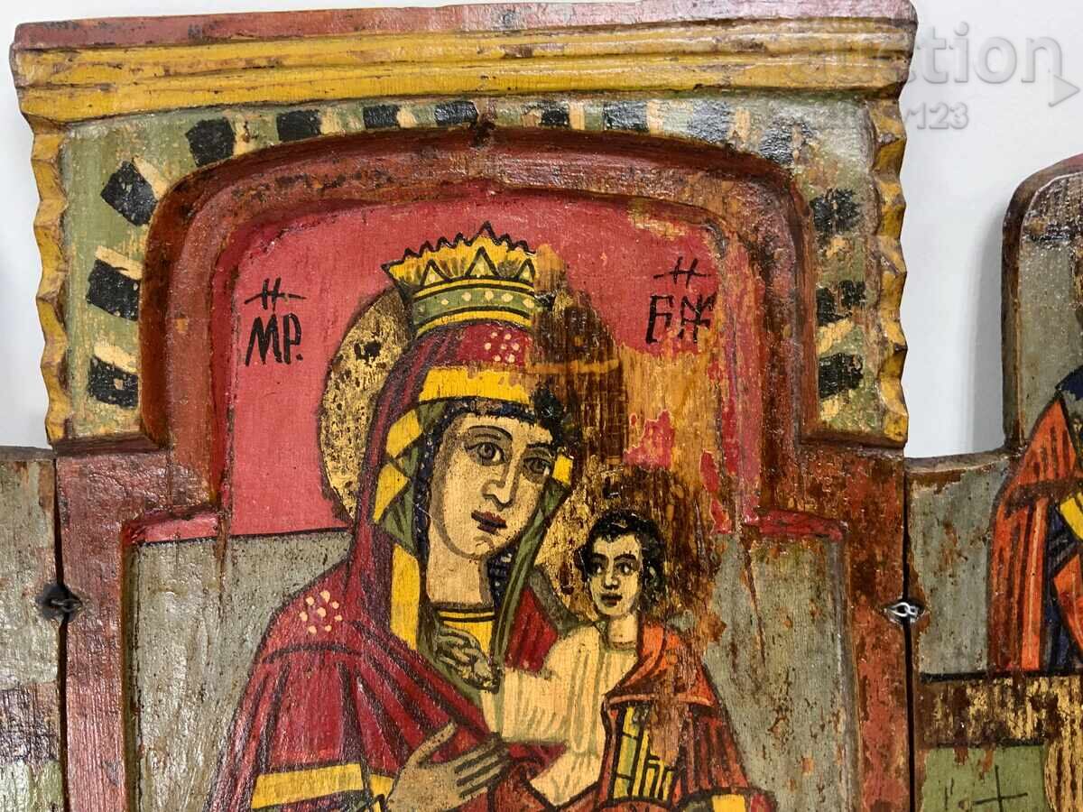 Icoană de casă renascentistă triptic Tryavna secolul al XIX-lea Bulgaria cu preț € 127.00 | 248.39 BGN