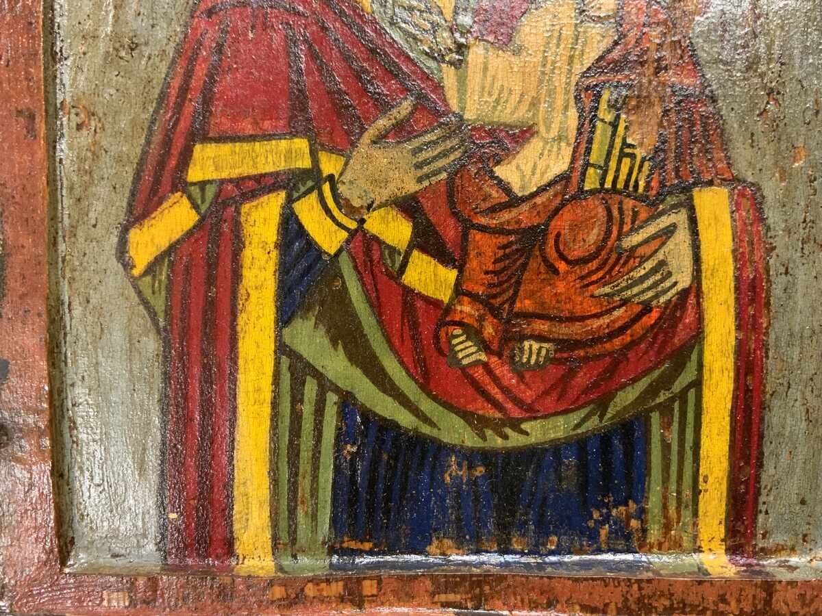 Icoană de casă renascentistă triptic Tryavna secolul al XIX-lea Bulgaria - 5