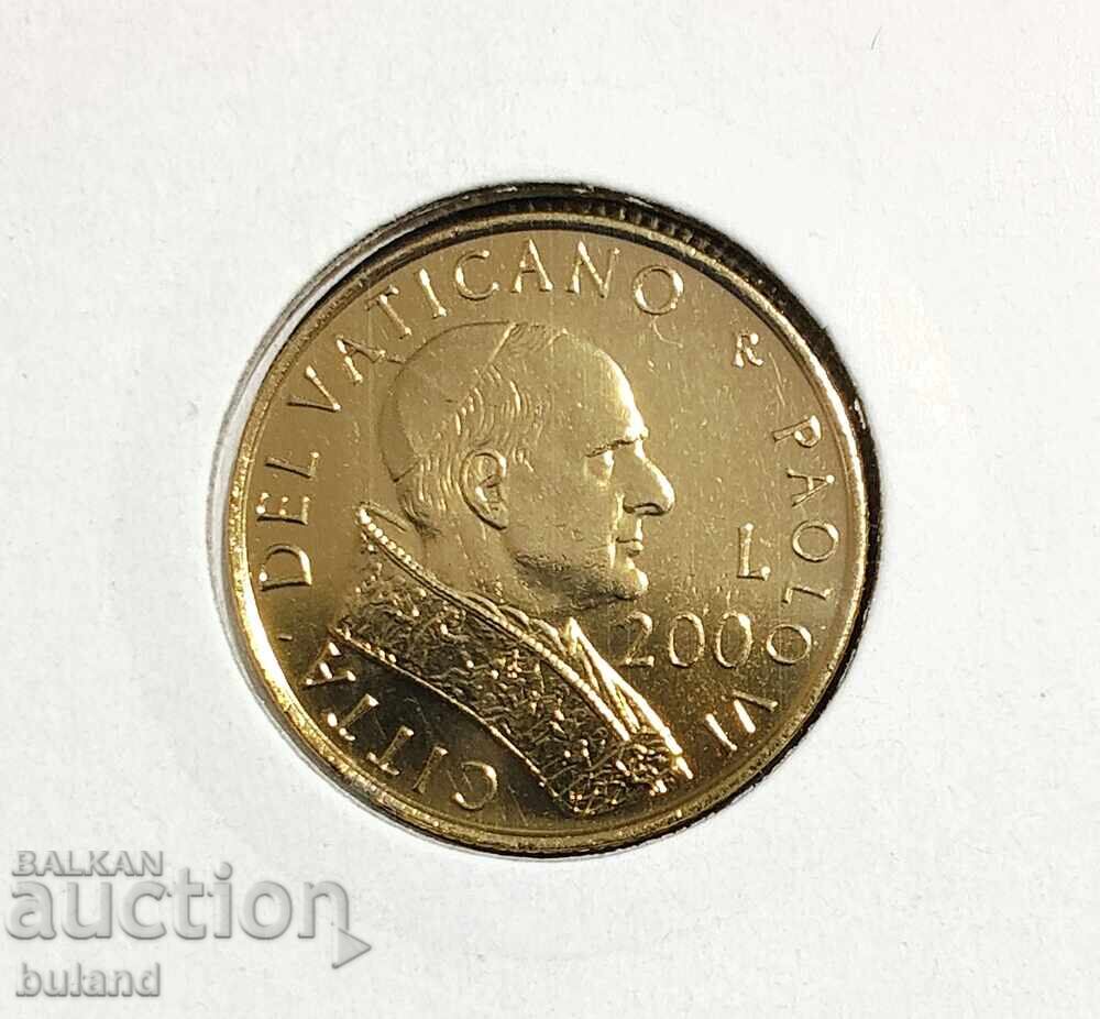 Βατικανό UNC Νόμισμα 200 Λίρες 2001 Πάπας Ιωάννης Παύλος II Vatican