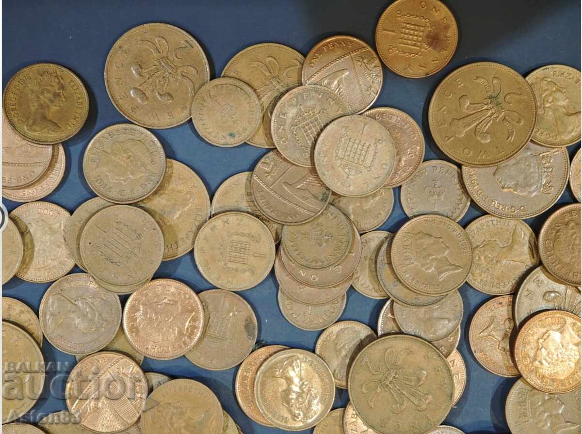 Monede vechi Marea Britanie 200 buc - 5