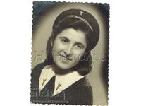 МАЛКА СТАРА СНИМКА ВАРНА ГИМНАЗИСТКА В СТУДИО Ж076