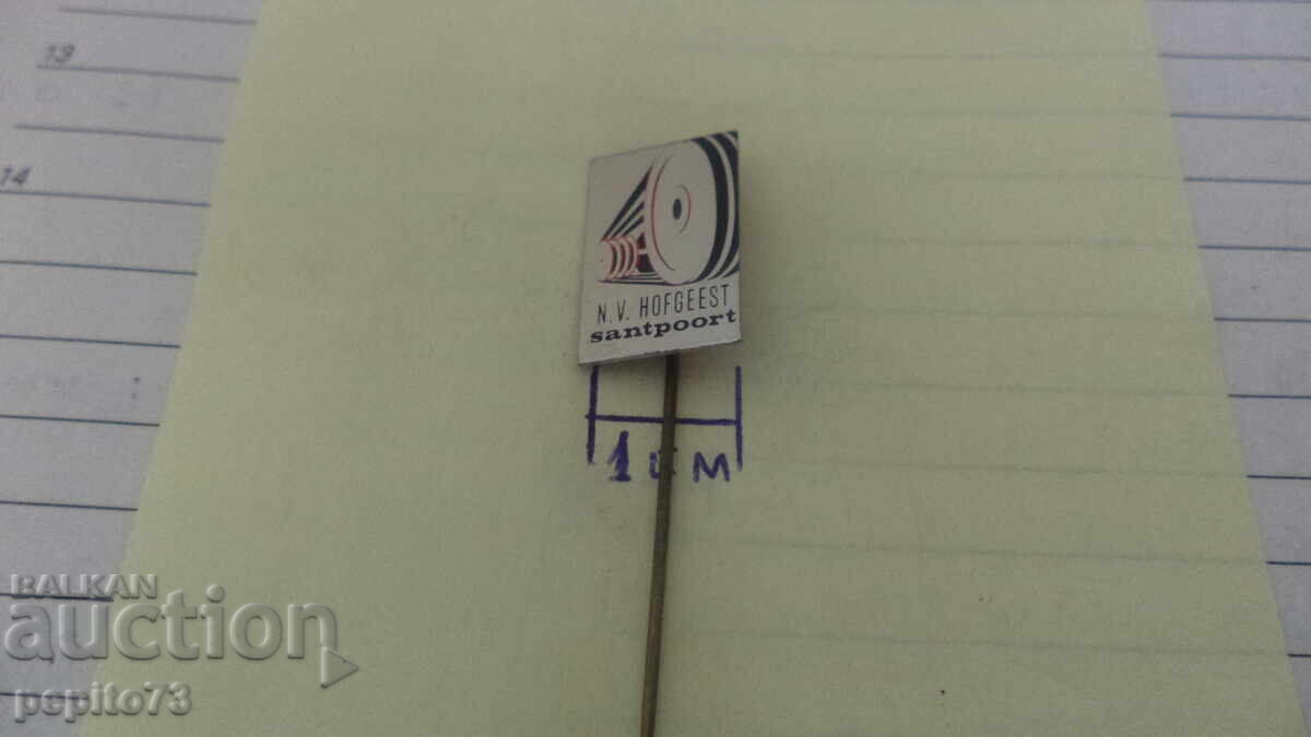 Auction  Advertising badge, N.V. Hofgeest, gramophone records