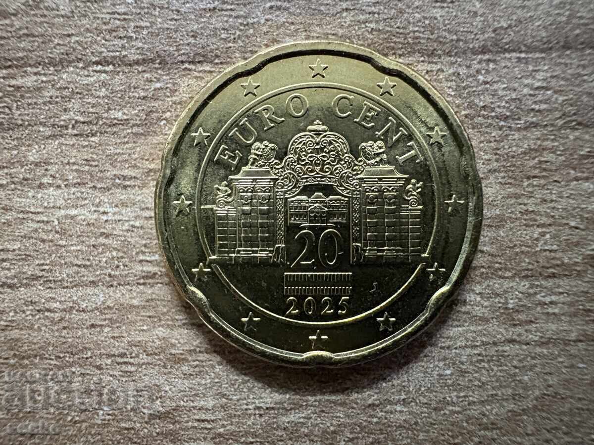 Austria - 20 cenți (2025) cu preț € 0.59 | 1.15 BGN