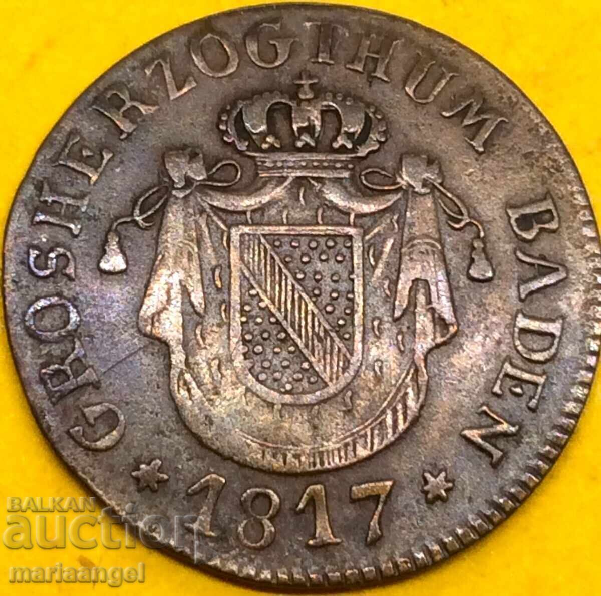 Licitație 1/2 kreuzer 1817 Baden Germania 20mm - scumpă și rară