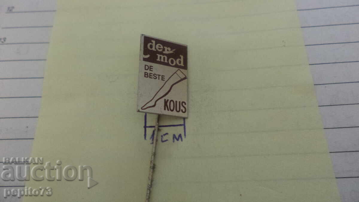 значка рекламна ,Der Mod,лого на марка чорпогащи с цена € 1.00 | 1.96 лв.